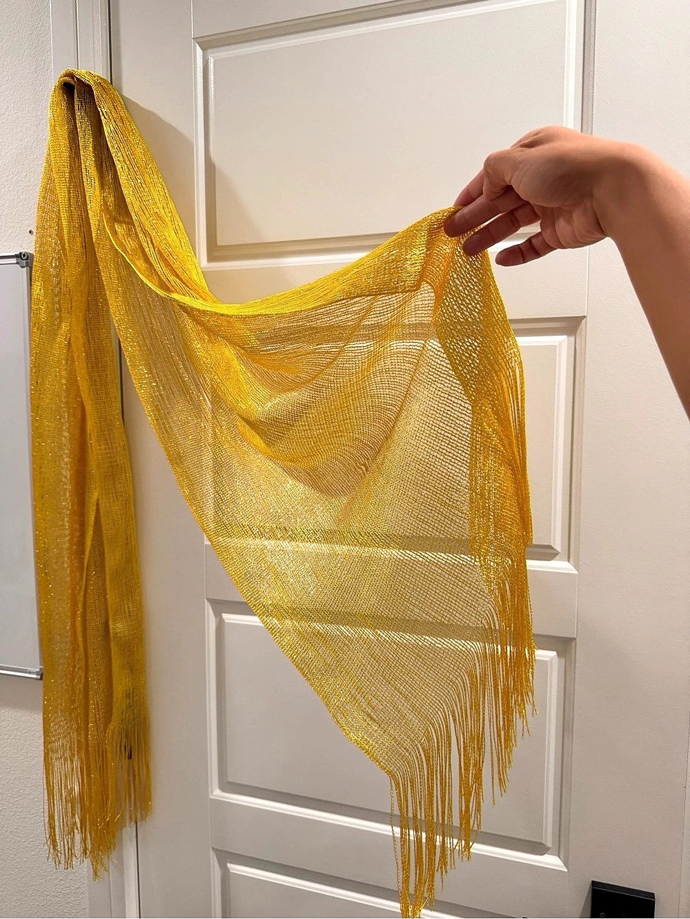 Accessories Gold Fringe Wrap Scarf Like New
